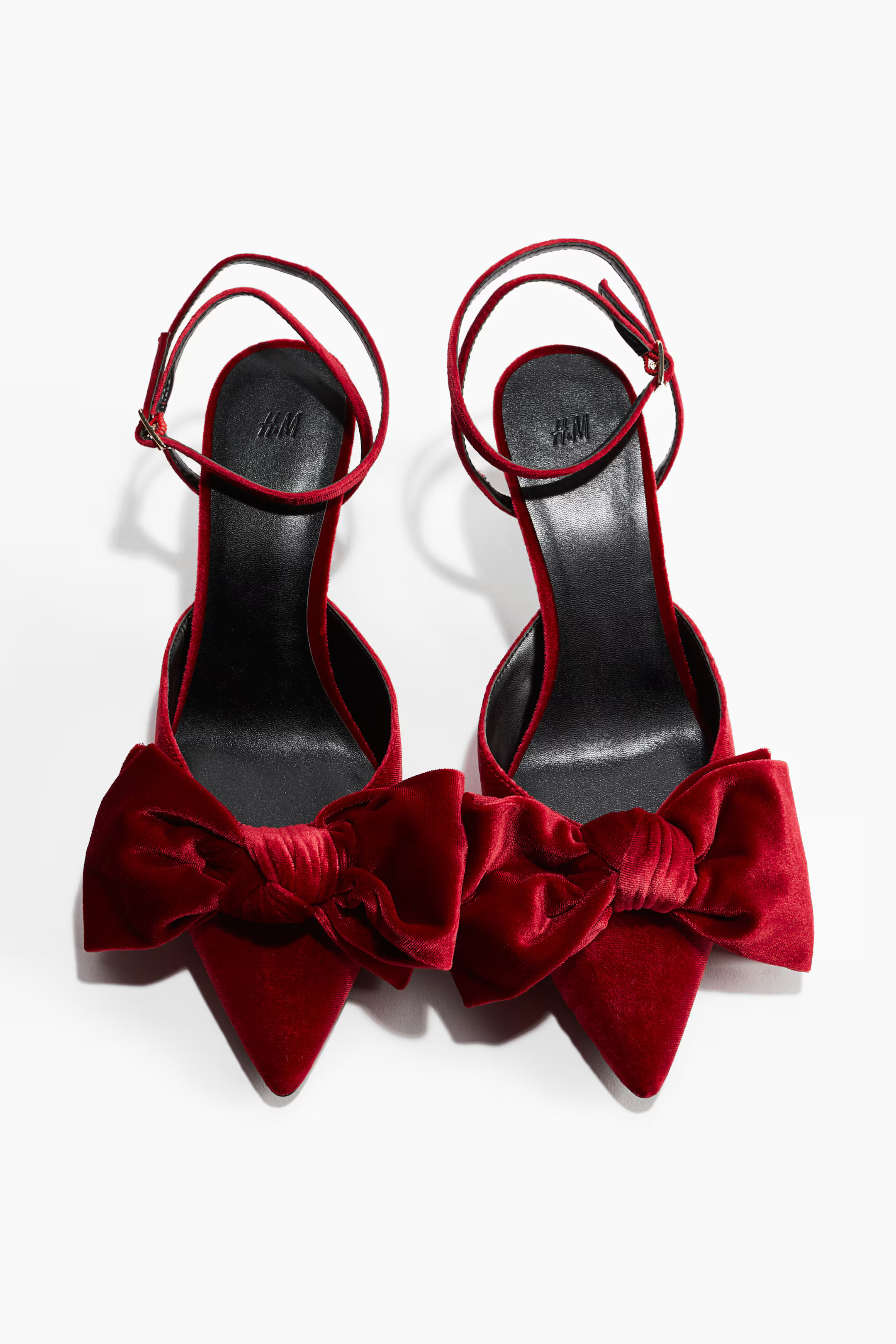 Bow-Detail Velour Pumps - Dark red - Ladies | H&M US | H&M (US + CA)