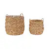 Kate and Laurel Livia Natural Brown 16 in. x 16 in. Seagrass Woven Decorative Basket Set of 2 229220 | The Home Depot