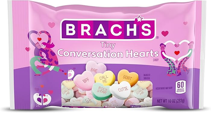 Brach's Tiny Conversation Hearts, Valentine's Day Candy, 10oz | Amazon (US)