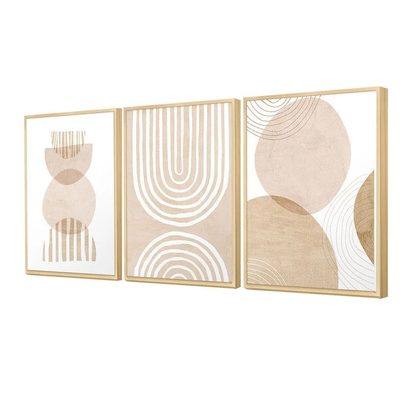 Kit 3 Quadros Abstrato Boho Minimalista - Camicado | Camicado (BR)