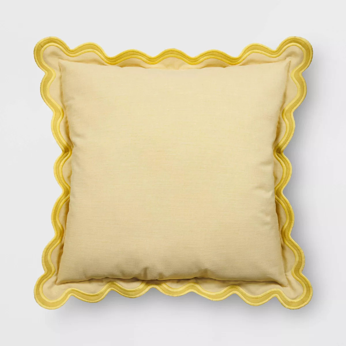 20"x20" Scalloped Square Outdoor Throw Pillow Yellow - Threshold™ | Target