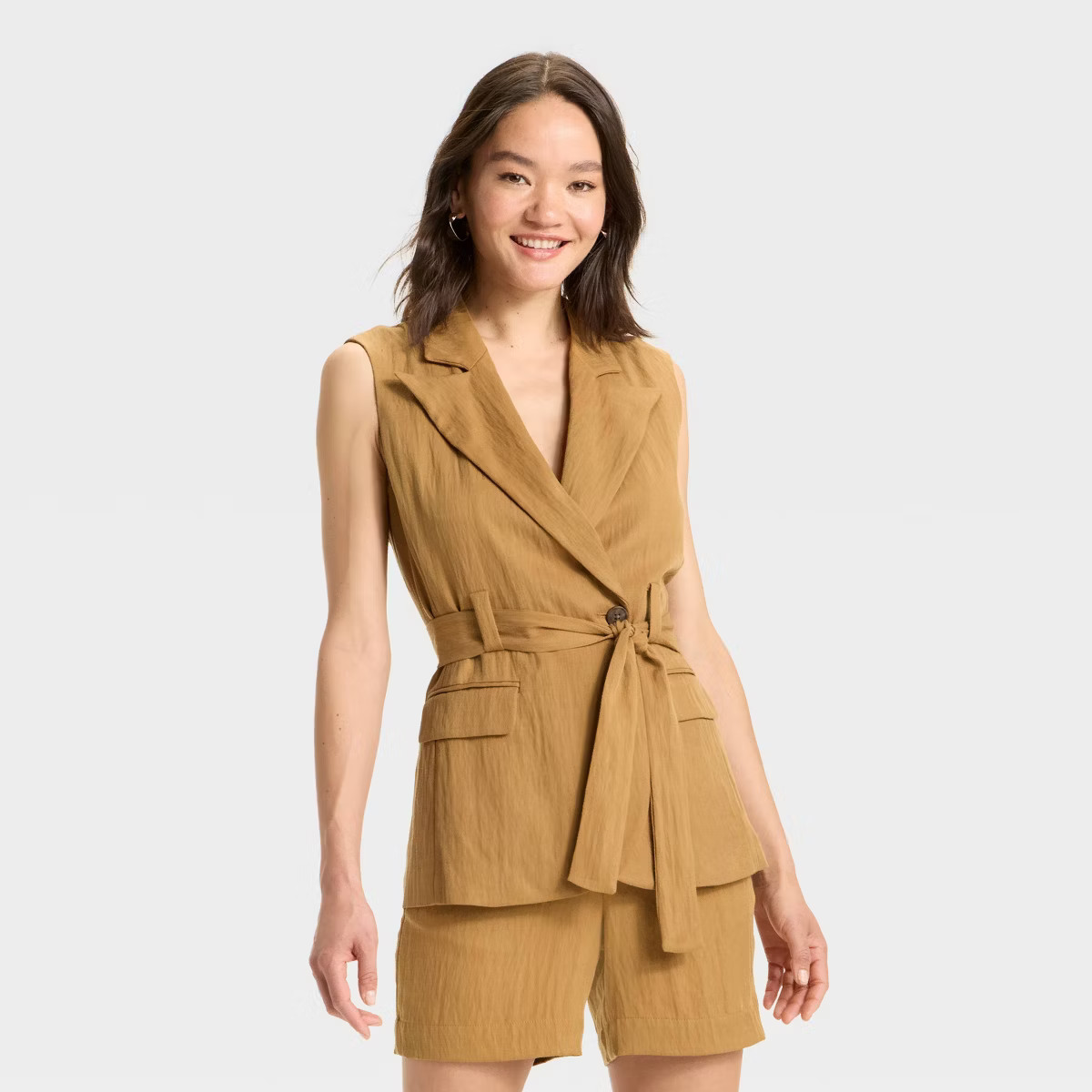 Women's Tie-Front Long Line Vest - A New Day™ | Target