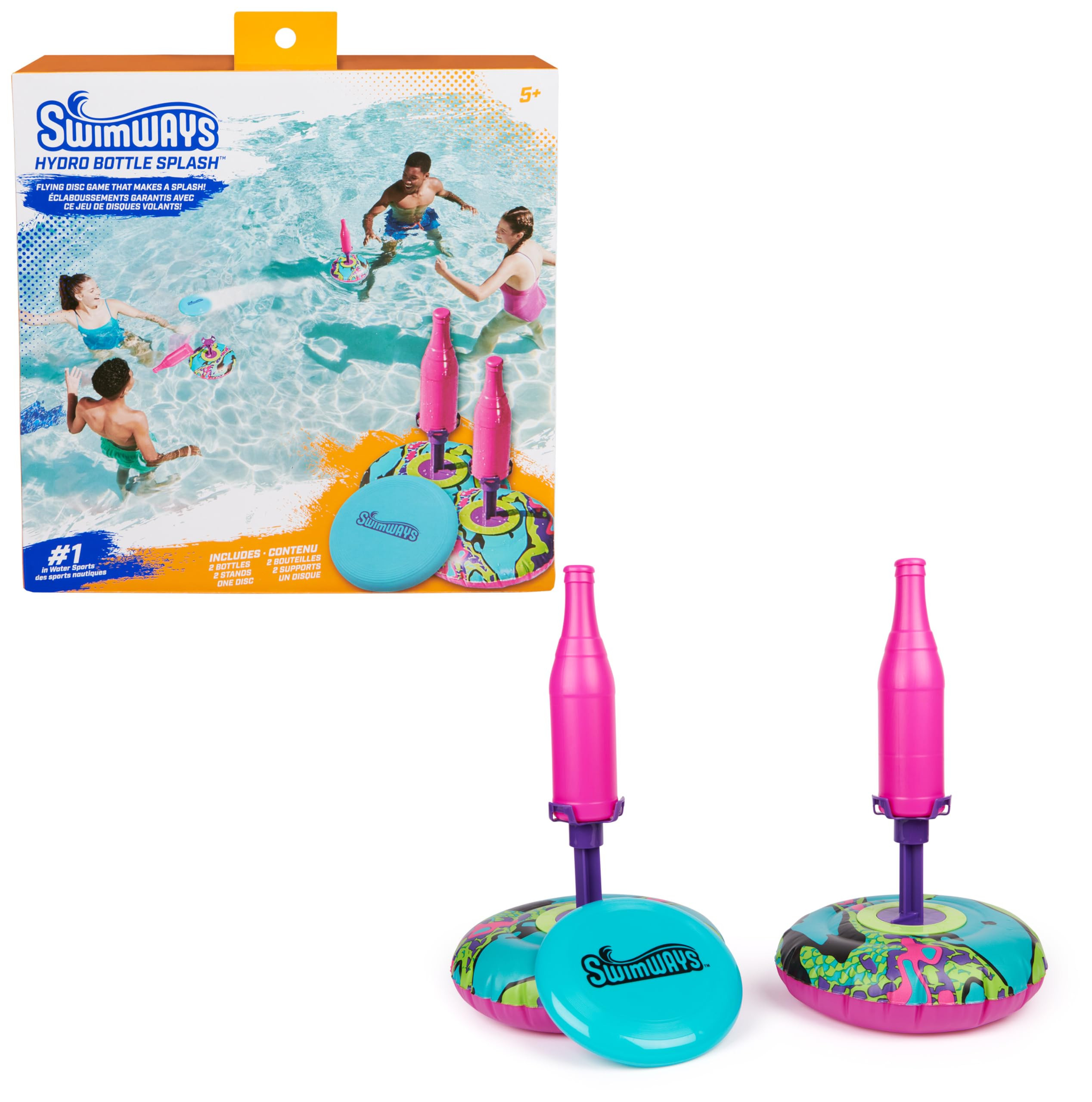 SwimWays Hydro Bottle Splash, Pool Toys for Kids and Adults, Throwing Disc Swimming Pool Game, Ou... | Amazon (US)