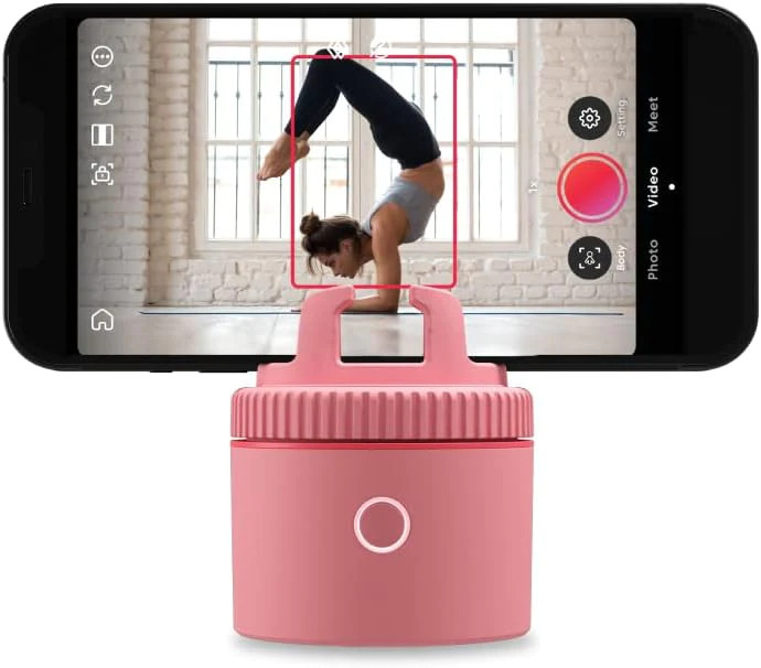 Pivo Pod Lite Auto Face Tracking Phone Holder, 360° Rotation, Handsfree Video Recording - Pink | Shop Simon