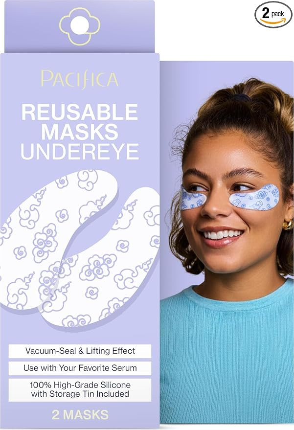 Pacifica Reusable Mask – Under Eye Mask Silicone Face Mask for Fine Lines & Dark Circles, Pair ... | Amazon (US)