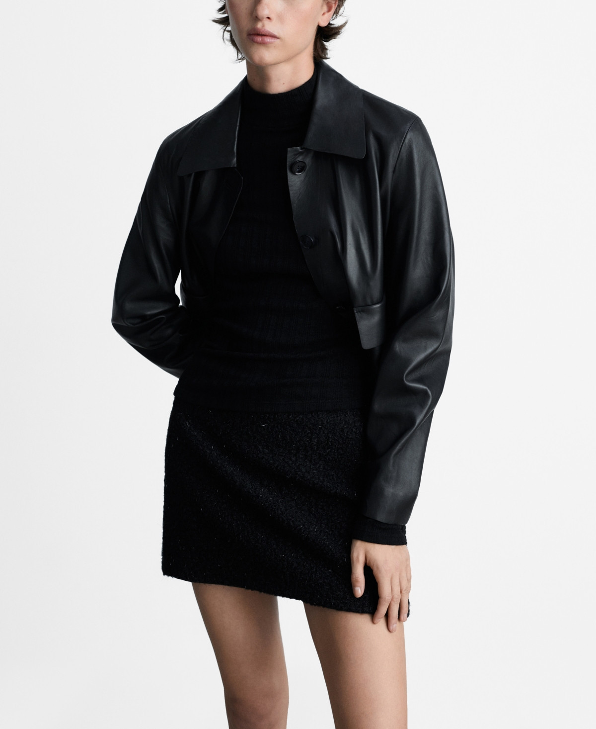 Mango Women's Shearling Effect Mini Skirt - Black | Macy's