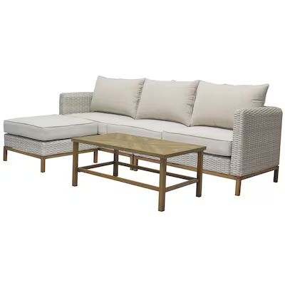 Origin 21 Veda Springs 4-Piece Wicker Patio Conversation Set with Cushions Lowes.com | Lowe's