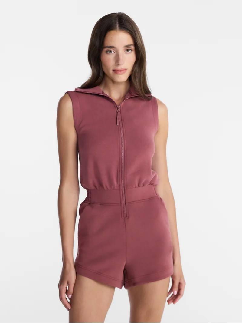 Avia Women's Scubaknit Romper, Sizes XS-4X | Walmart (US)