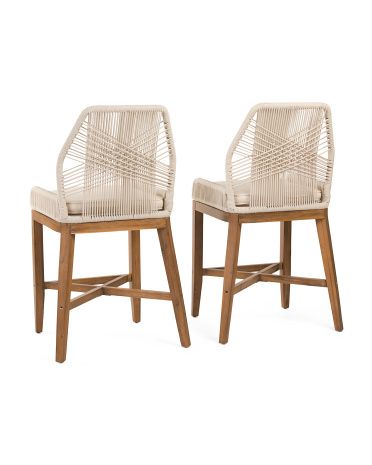 Set Of 2 43in Rope Cross Weave Counter Stools | Chairs & Seating | Marshalls | Marshalls