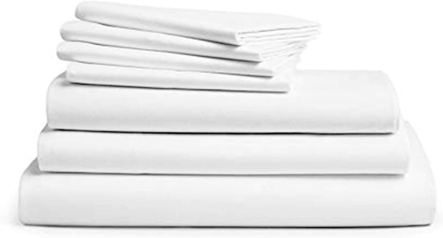Brooklinen Luxe Queen Sheets Set + Duvet Cover, Solid White - 7 Piece Set (1 Duvet Cover, 1 Fitte... | Amazon (US)