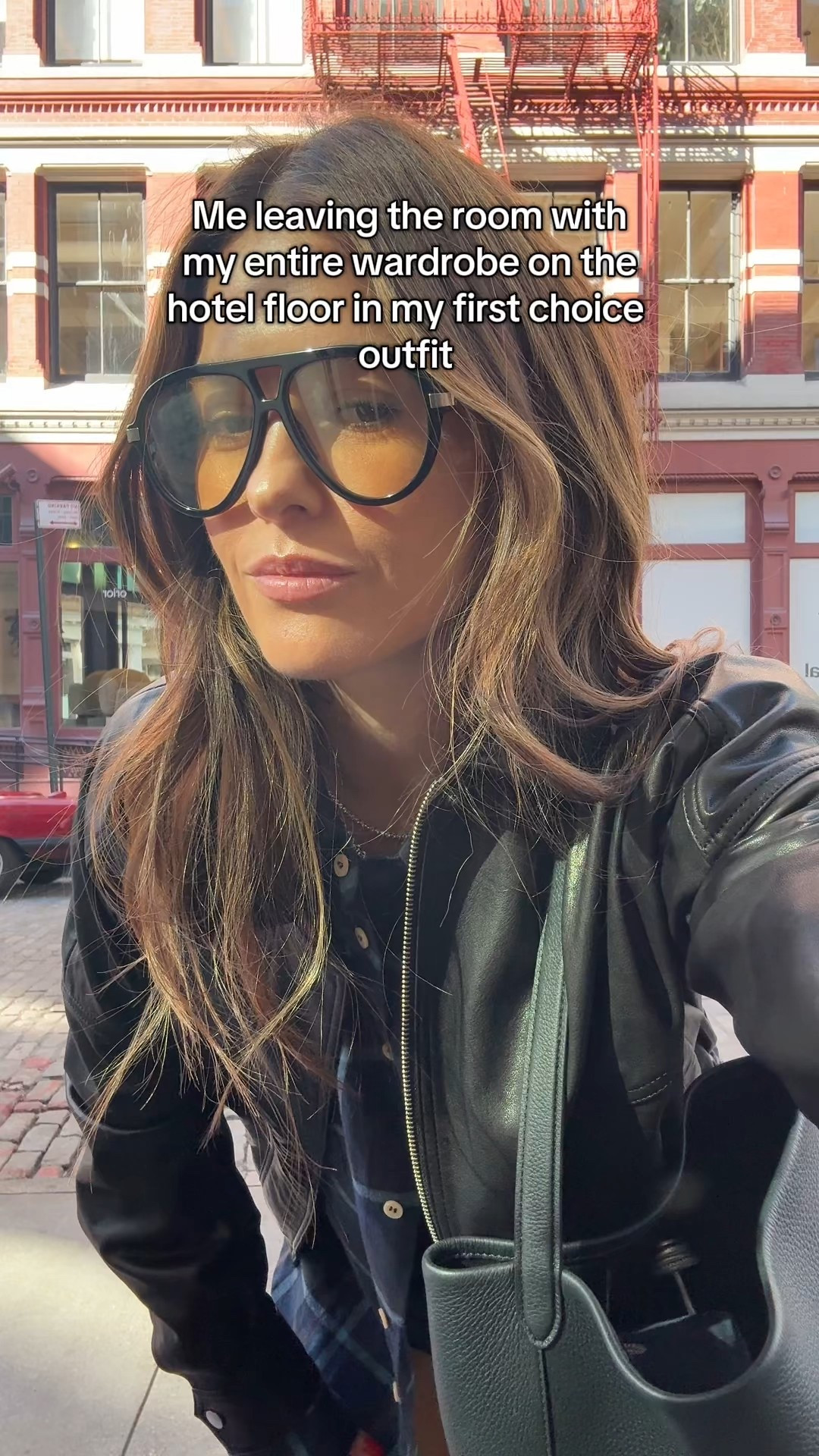 Me leaving the room with my entire wardrobe on the hotel floor in my first choice outfit! 🤎

#LTKNYFW #LTKItBag #LTKStyleTip