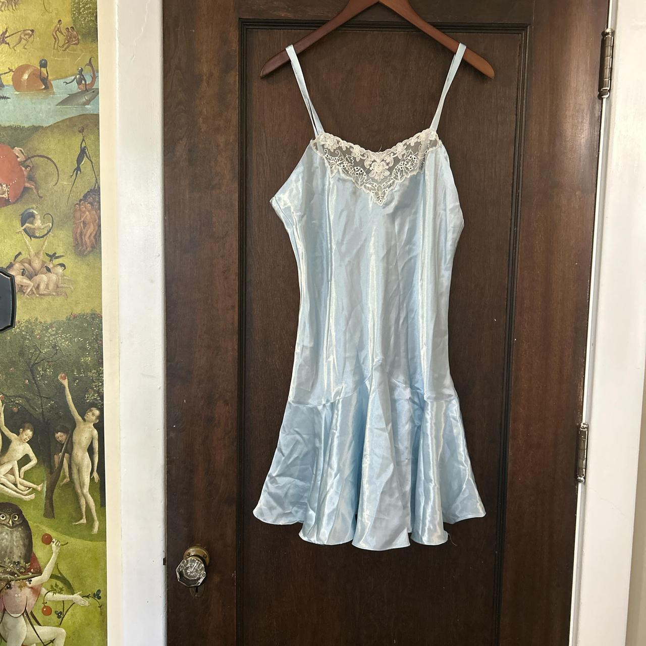 \ud83e\udd79 VS gold label 
satin slip dress with lace detailin... | Depop | Depop US