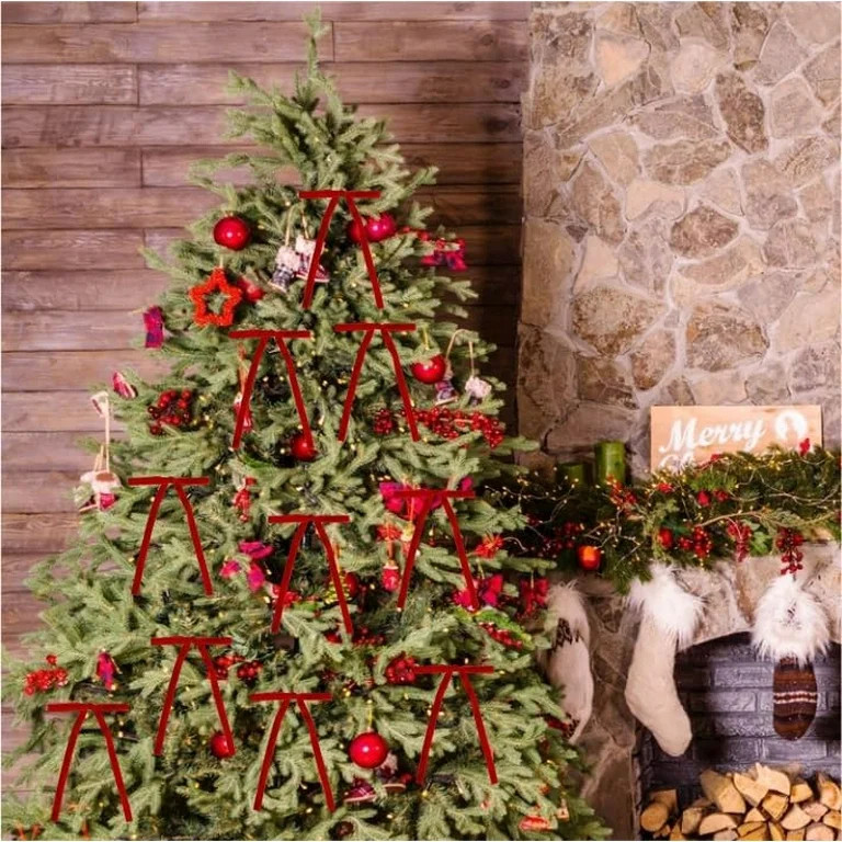 24-Pack Red Velvet Bows for Christmas Decor - 5×7 Inch Luxury Ribbon Bows for Gift Wrapping, Tre... | Walmart (US)