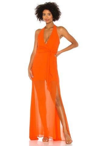NBD Victoria Gown in Tangerine from Revolve.com | Revolve Clothing (Global)