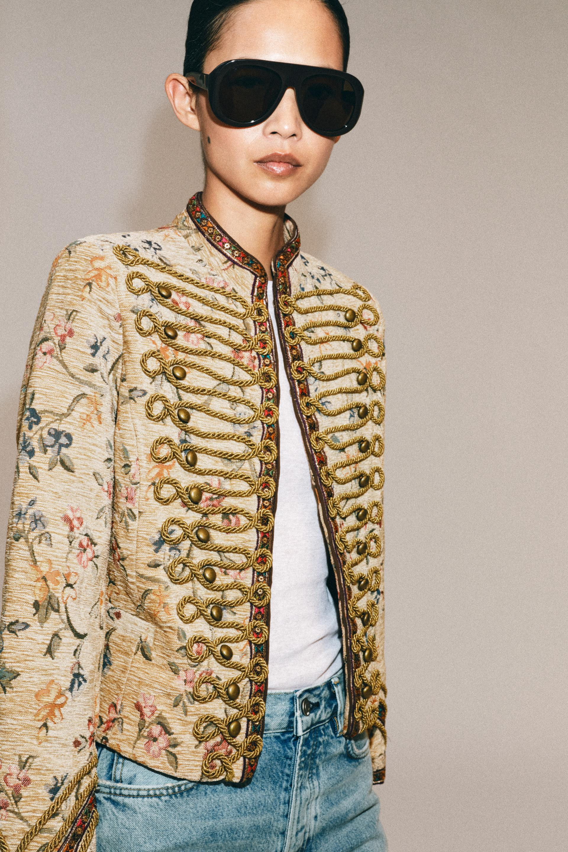 Zara - Embroidered Frog Fastening Jacket Zw Collection - Multicolored - M - Woman | Zara US