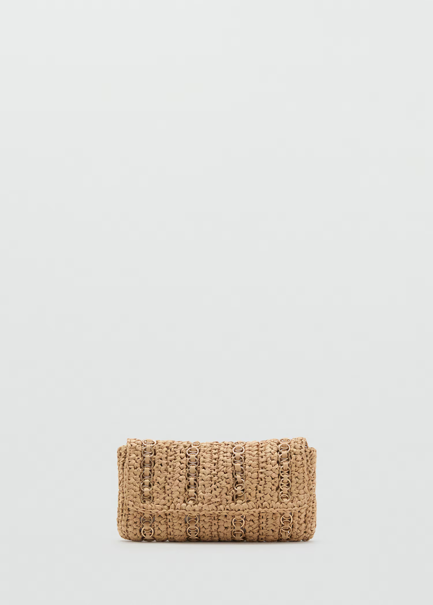 Natural fiber handbag with metal rings - Women | MANGO USA | Mango (US/MX/AU)