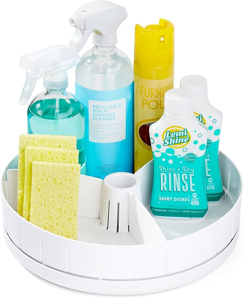 YouCopia SinkSuite Under Sink Turntable with Adjustable Dividers, Lazy Susan Organizer for Kitche... | Amazon (US)