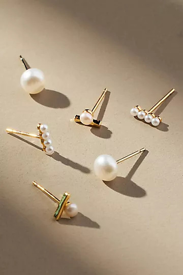 Set of Three Pearl Earrings | Anthropologie (US)