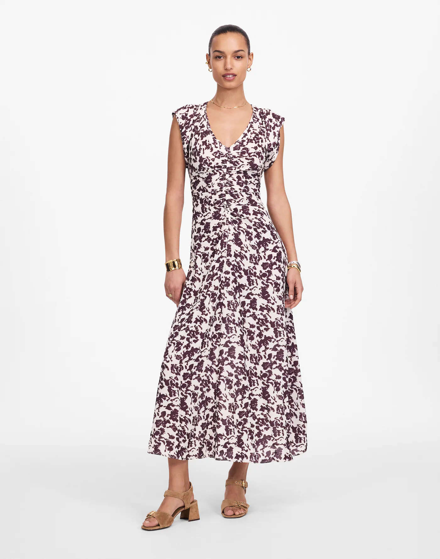 Ruched Flutter Sleeve Midi Dress | Madewell