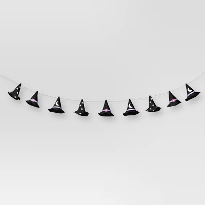 72" Witch Hat Decorative Wall Garland Black - Hyde and EEK! Boutique™ | Target