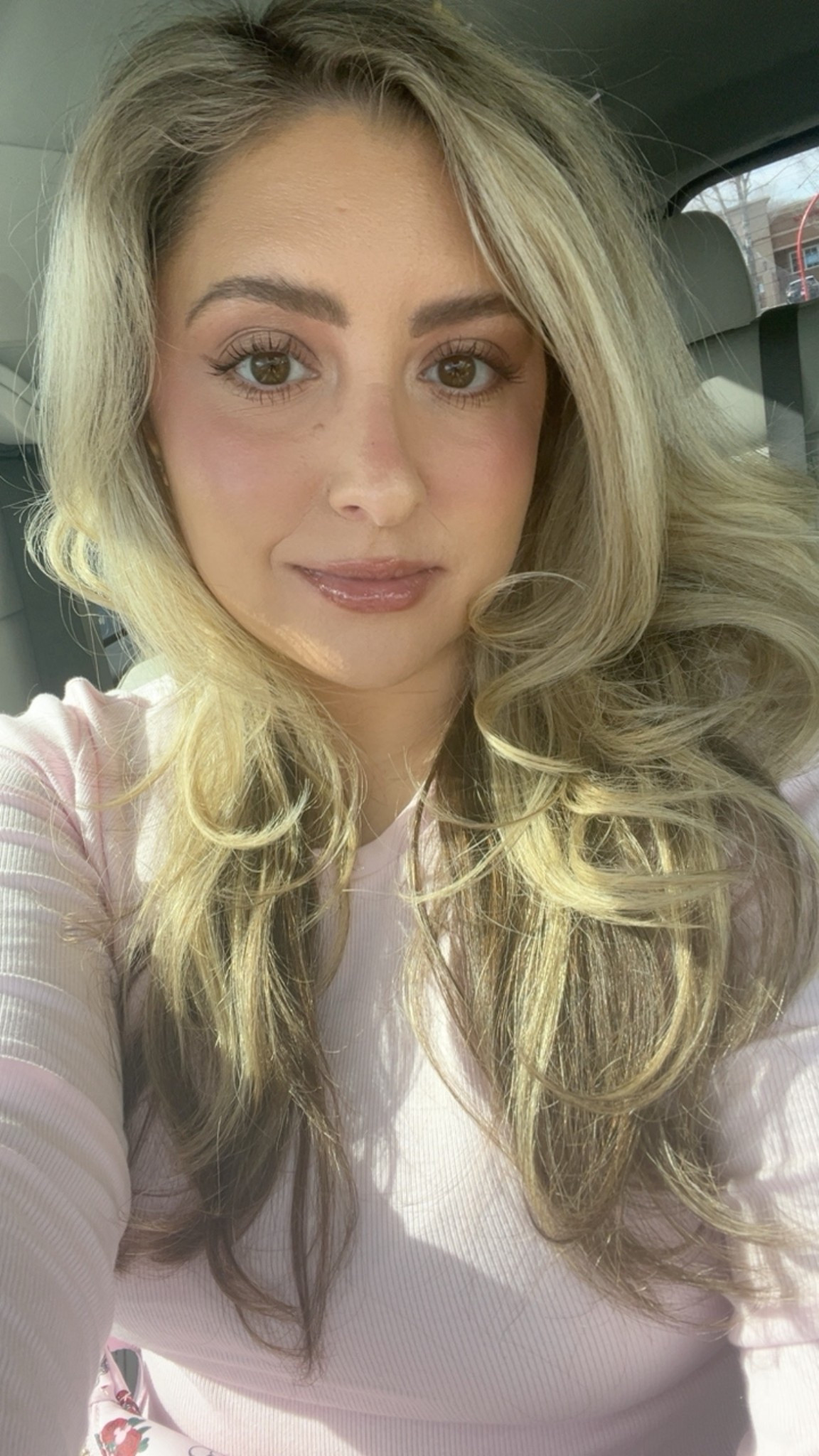 Top in the shade Villa Pink. 
Lip gloss shade pbj
Blush in shade sleepy girl  

#LTKdayinmylife #LTKootd #LTKValentine