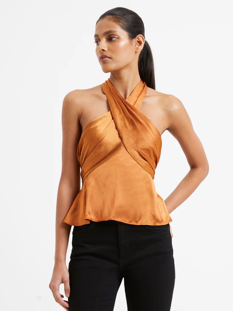 Inu Satin Crossneck Top | French Connection (US)