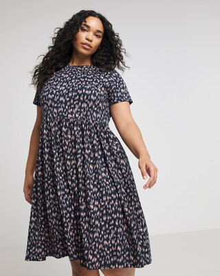 Blue Print Supersoft Midi Dress With Pockets | Simply Be (UK)