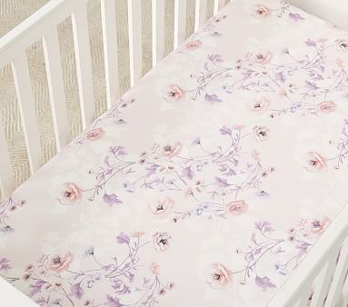 Monique Lhuillier Floral Organic Crib Fitted Sheet | Pottery Barn Kids
