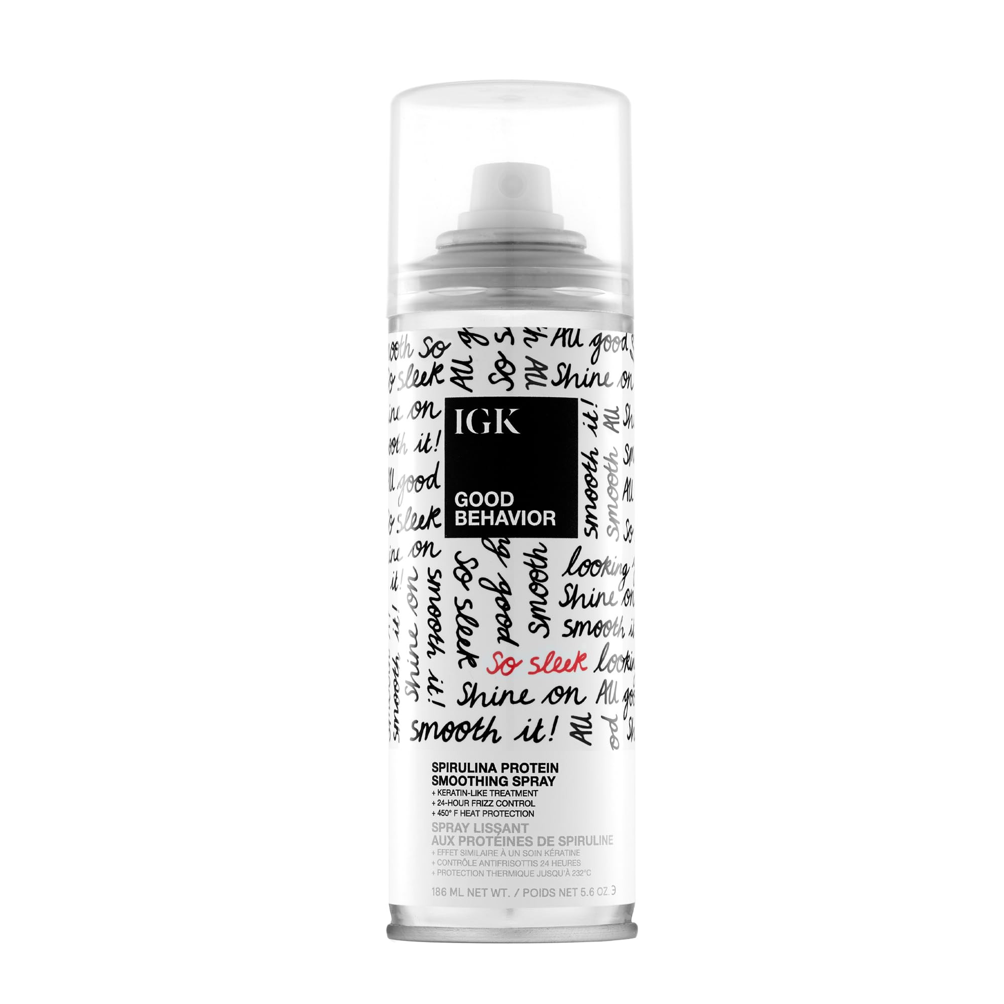 IGK GOOD BEHAVIOR Spirulina Protein Smoothing Spray | Frizz Control + Heat Protectant | Vegan + C... | Amazon (US)