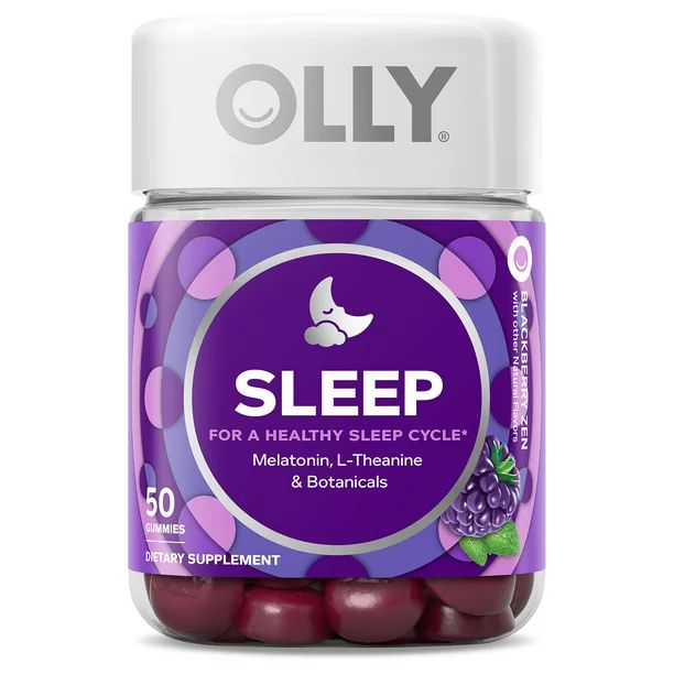 OLLY Sleep Gummy, 3mg Melatonin, L Theanine, Chamomile, Blackberry, 50 Ct | Walmart (US)