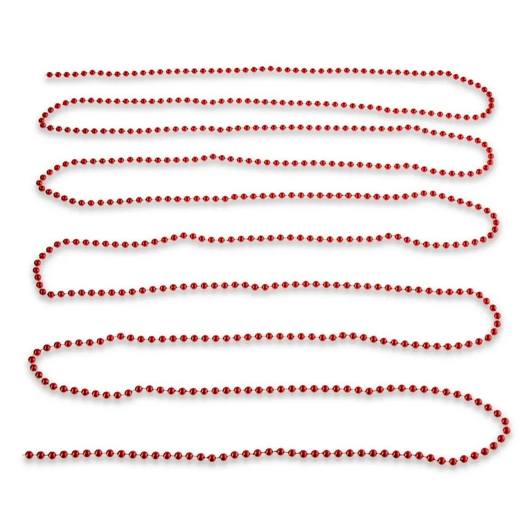 Metallic Red Bead Christmas Garland, 18', by Holiday Time | Walmart (US)
