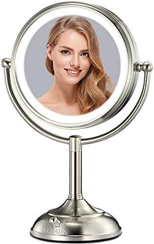 VESAUR Professional 10" [Large Tall Size] Lighted Makeup Mirror, 5X 2-Sided Magnifying Vanity Mir... | Amazon (US)