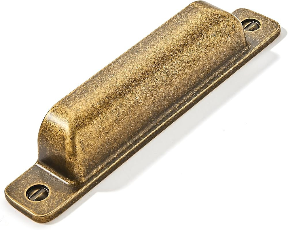 5 Packs3-3/4in(96mm) Drawer Pulls Antique Brass Cabinet Cup Pulls Kitchen Hardware Cabinet Handle... | Amazon (US)