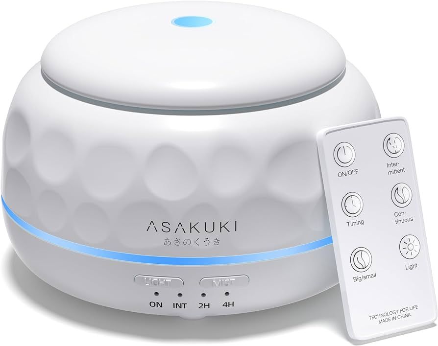 ASAKUKI Essential Oil Diffuser 300ML Aromatherapy Humidifier with 7-Color Light, Small Home Diffu... | Amazon (US)