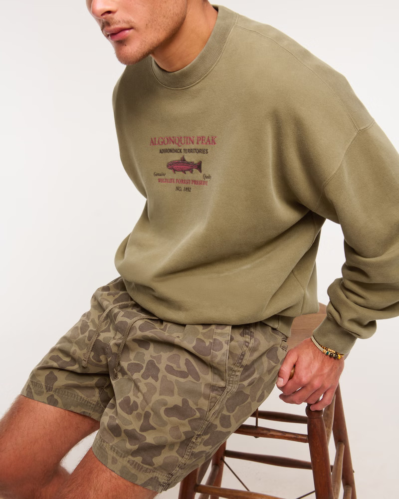 Men's Fishing Graphic Crew Sweatshirt | Men's Tops | Abercrombie.com | Abercrombie & Fitch (US)