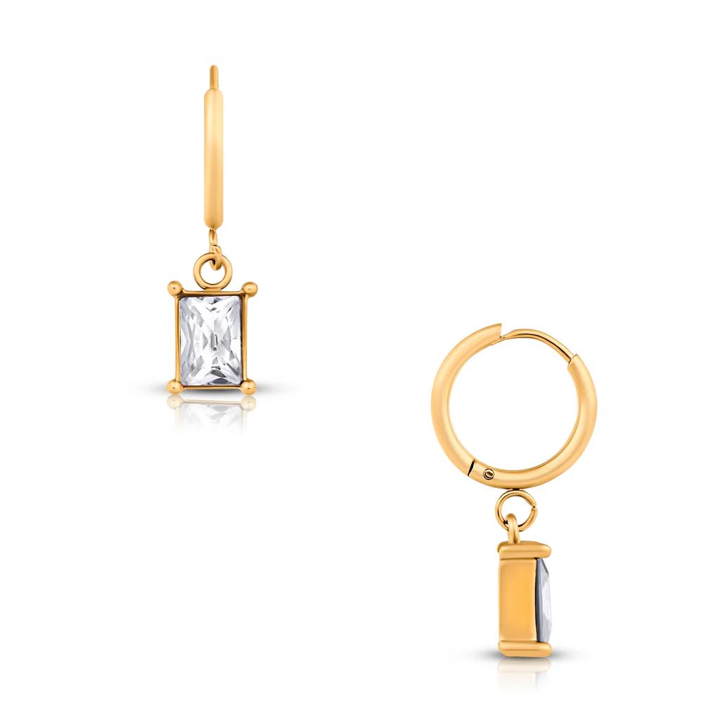 Ellie Vail - Chantel Baguette Huggie Hoop Earring | Ellie Vail Jewelry