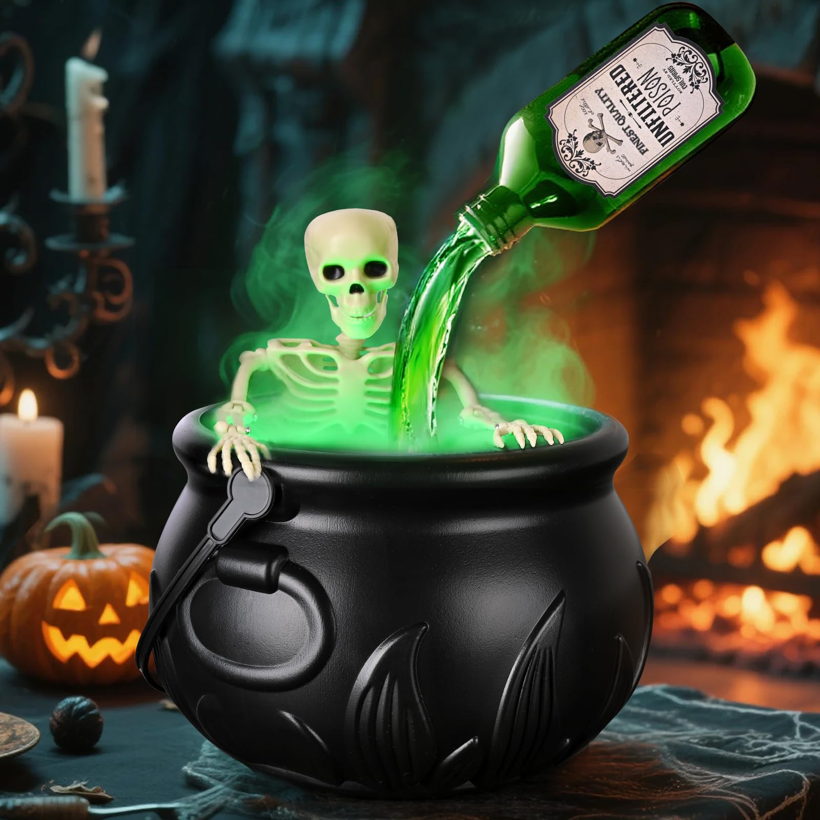 Halloween Decorations Indoor - Cauldron Halloween Decor with Magic Floating Potion Bottles and Di... | Amazon (US)
