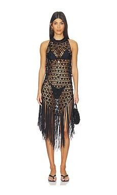 superdown Karrigan Halter Midi Dress in Black from Revolve.com | Revolve Clothing (Global)