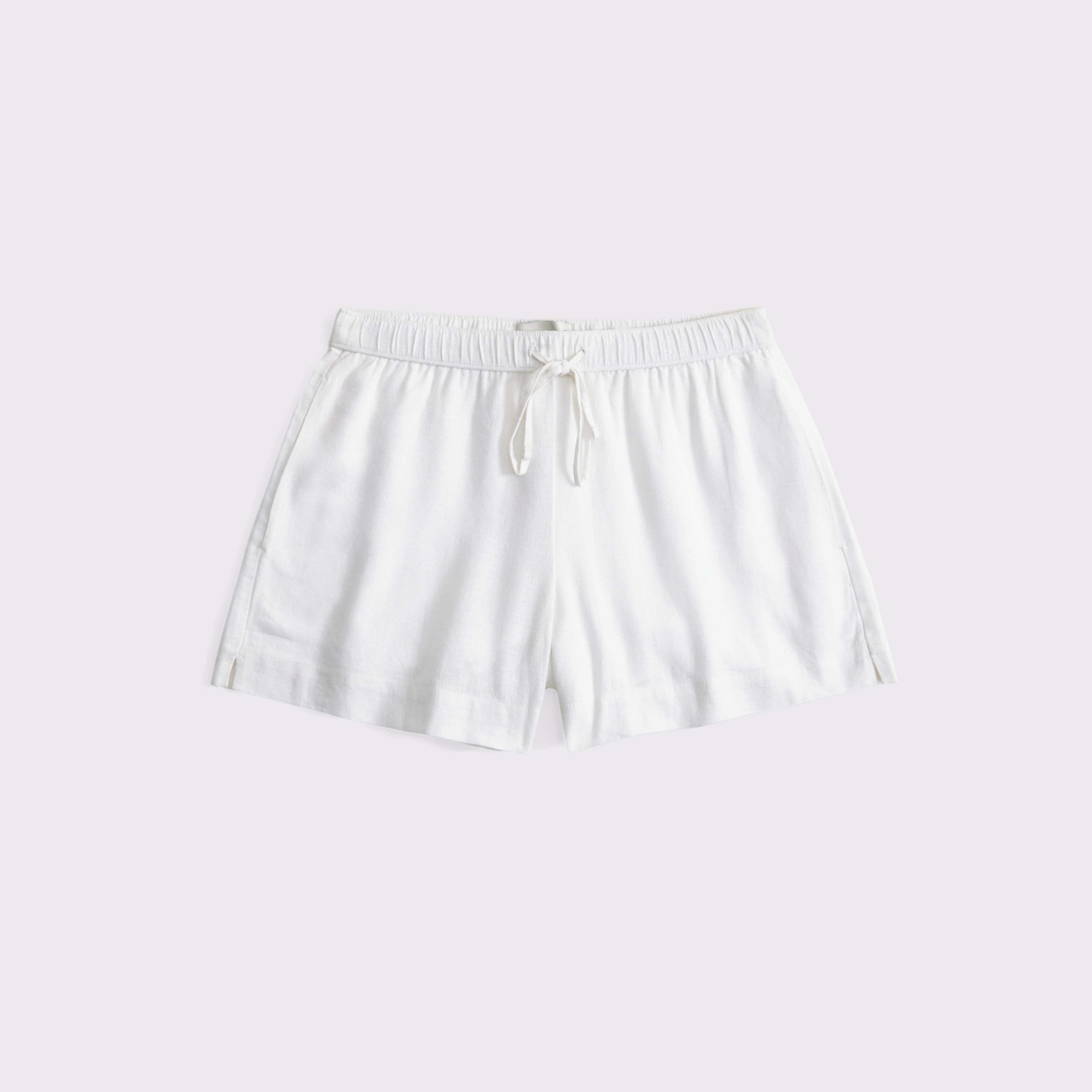 Mid Rise Linen-Blend Pull-On Short | Abercrombie & Fitch (US)
