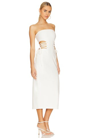 NBD Aleena Midi Dress in White from Revolve.com | Revolve Clothing (Global)