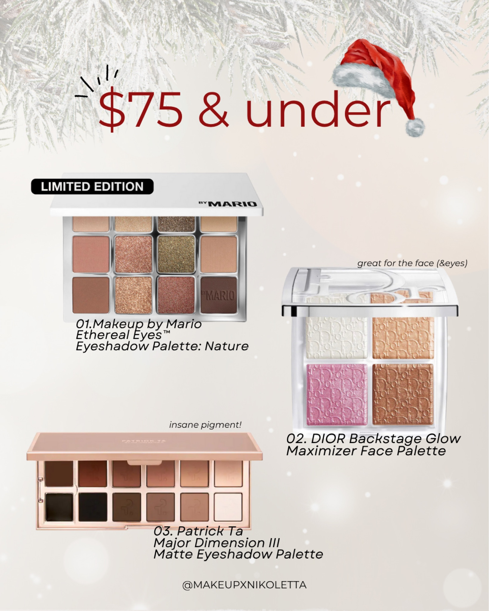 Beauty gift ideas under $75! 

The Patrick Ta Major Dimensions lll is the perfect neutral palette for anyone. The pigment is insane and you also get two cream shadows perfect to us for eyeliner 

#LTKSeasonal #LTKbeauty #LTKfindsunder100