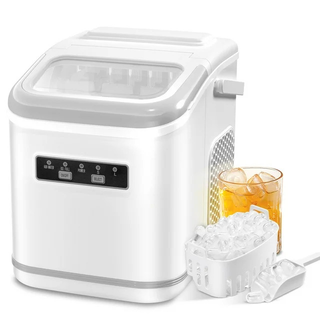 KISSAIR Countertop Ice Maker Portable Ice Machine,Self-Cleaning Ice Maker, 26Lbs/24H, 9 Ice Cubes... | Walmart (US)
