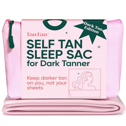 Tan Fan Self Tan Sleep Sac – Dark Tan Edition (Pink) – Protect Sheets From Dark Tanner - No Transfer Guarantee – 100% Silky Cool, Thicker Bottom, Lightweight Top, Foot Openings – Large Roomy Comfy | Amazon (US)