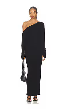 Enza Costa Knit Slouch Maxi Dress in Black from Revolve.com | Revolve Clothing (Global)