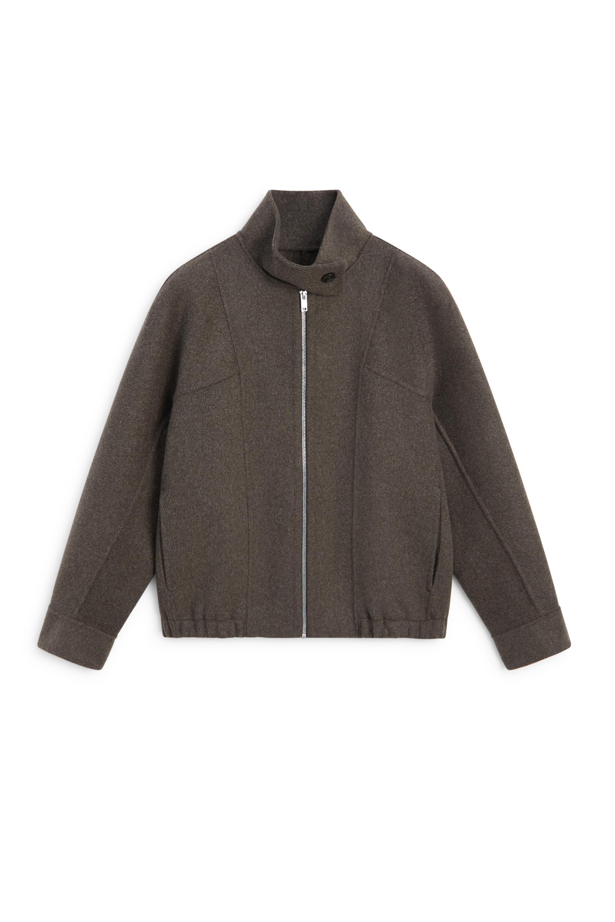 Suede wool-blend bomber jacket - BROWN | Massimo Dutti UK
