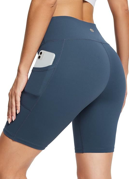 BALEAF Women's 8"/ 7"/ 5" High Waist Biker Shorts Workout Yoga Running Gym Compression Spandex Sh... | Amazon (US)