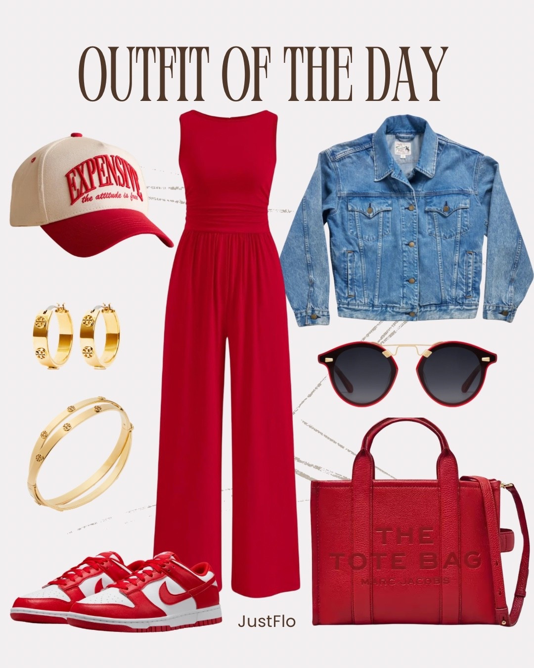 Ready to turn heads in red ❤️

This outfit of the day is giving sporty chic with a bold pop of color. I paired this stunning red jumpsuit with a classic denim jacket for that effortless layered look. The red and white sneakers keep it casual and comfortable, while the gold accessories elevate the whole outfit. Finished it off with a statement tote bag, trendy sunnies, and a fun hat for that confident everyday vibe.

Perfect for brunch, shopping, game days, or running errands while still looking put together.

Shop the full look here on my LTK.

#LTKStyle #LTKFashion #LTKFinds #LTKUnder100 #OutfitOfTheDay #CasualStyle #SportyChic #EverydayStyle #RedOutfit #WeekendOutfit #MomStyle #JustFloFinds #red #outfit #ootd 

#LTKBeauty #LTKootd #LTKgrwm