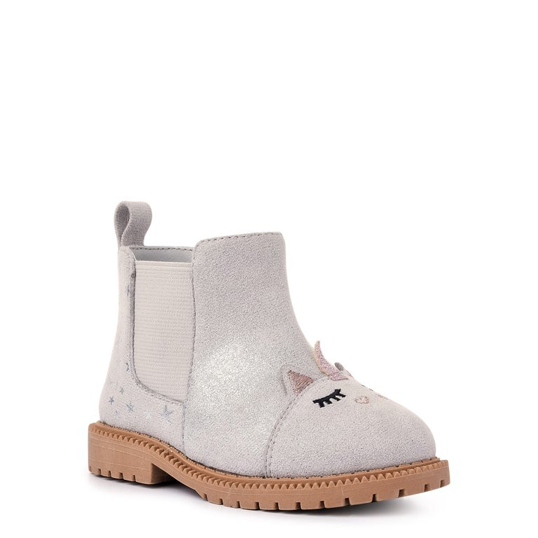 Wonder Nation Baby Girl Chelsea Critter Boot, Sizes 2-6 | Walmart (US)