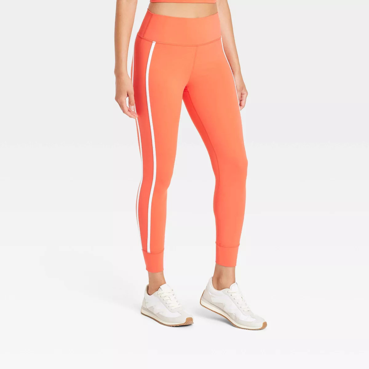 Women's High-Rise Piped 7/8 Leggings - JoyLab™ Coral Red M | Target