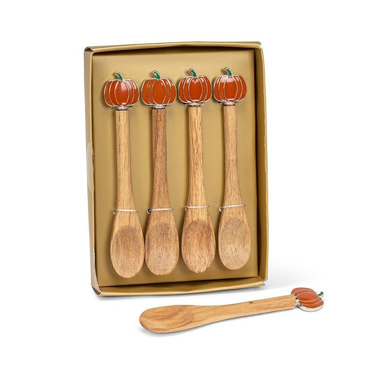 Abbott Collection Pumpkin Small Wooden Stir Spoons, Set of 4 (5"L) | Amazon (US)